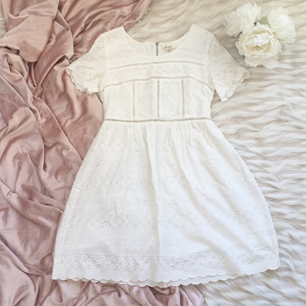 Francesca’s Miami White Embroidered Panel Dress